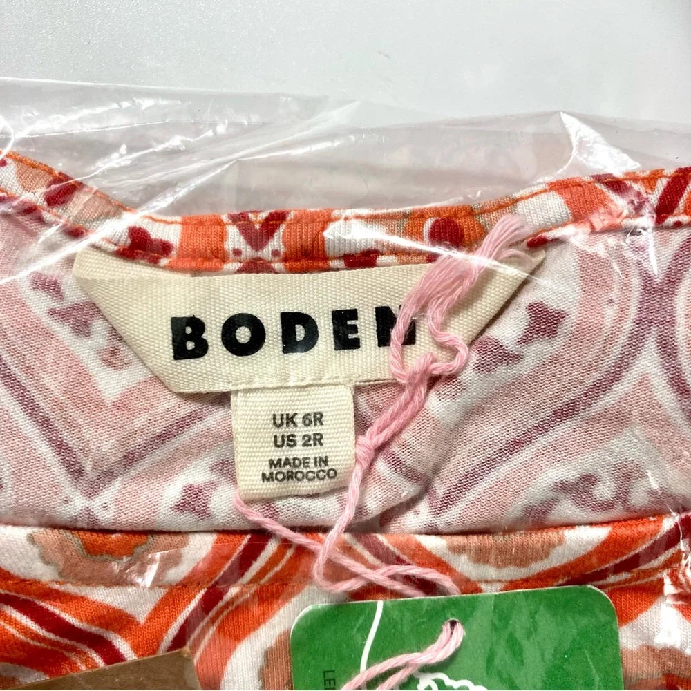 *SOLD* Boden Knot Detail Jersey Mini Dress Geo Cascade Size 2 - Picture 9 of 12